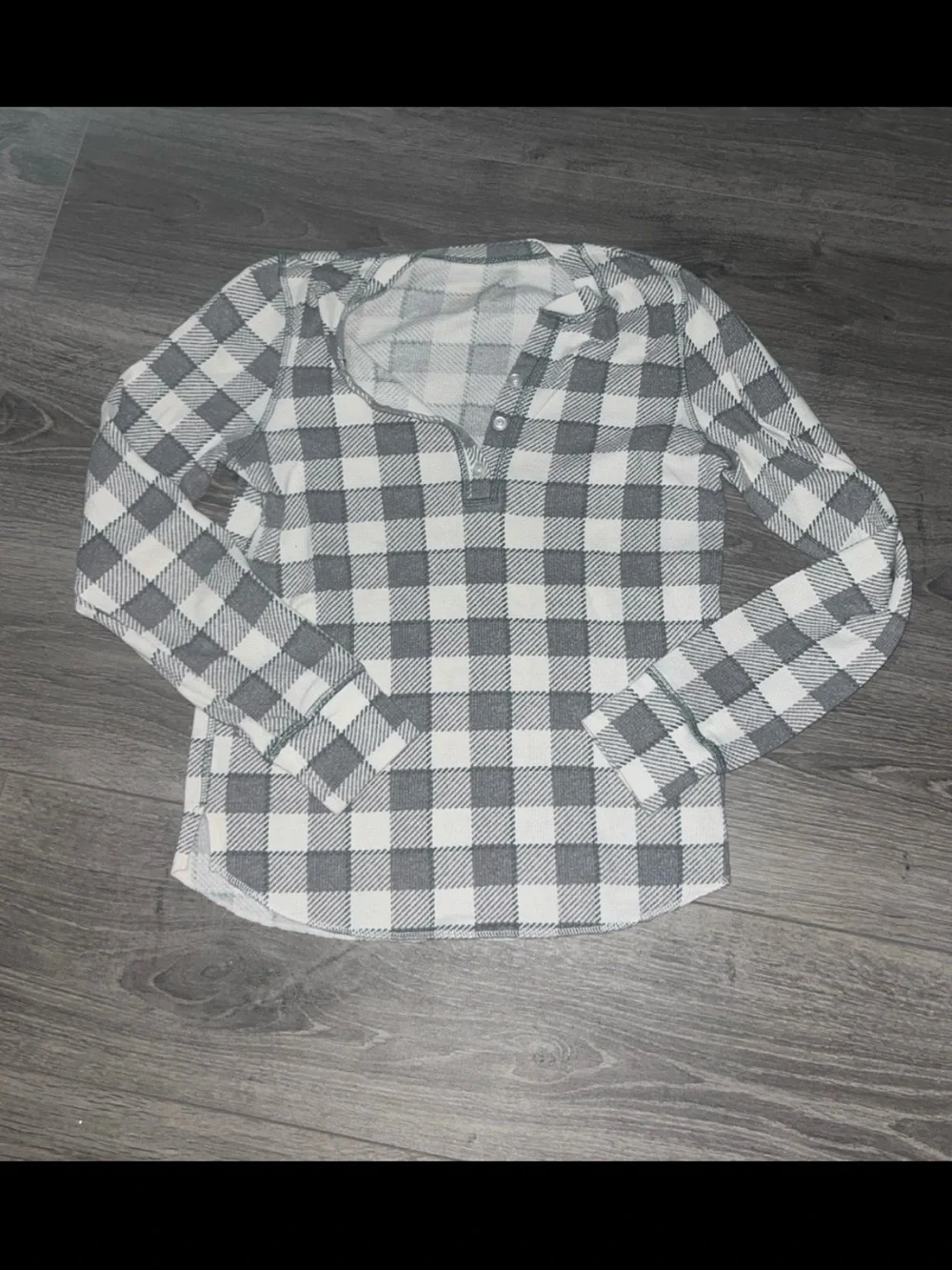Grey & White Checkered Pajama Set Long John Target - Picture 2 of 7